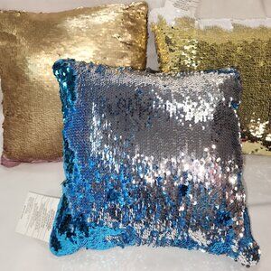 Reversible Sequin Pillows (Lot Of 3) 11 X 11 Multiple colors